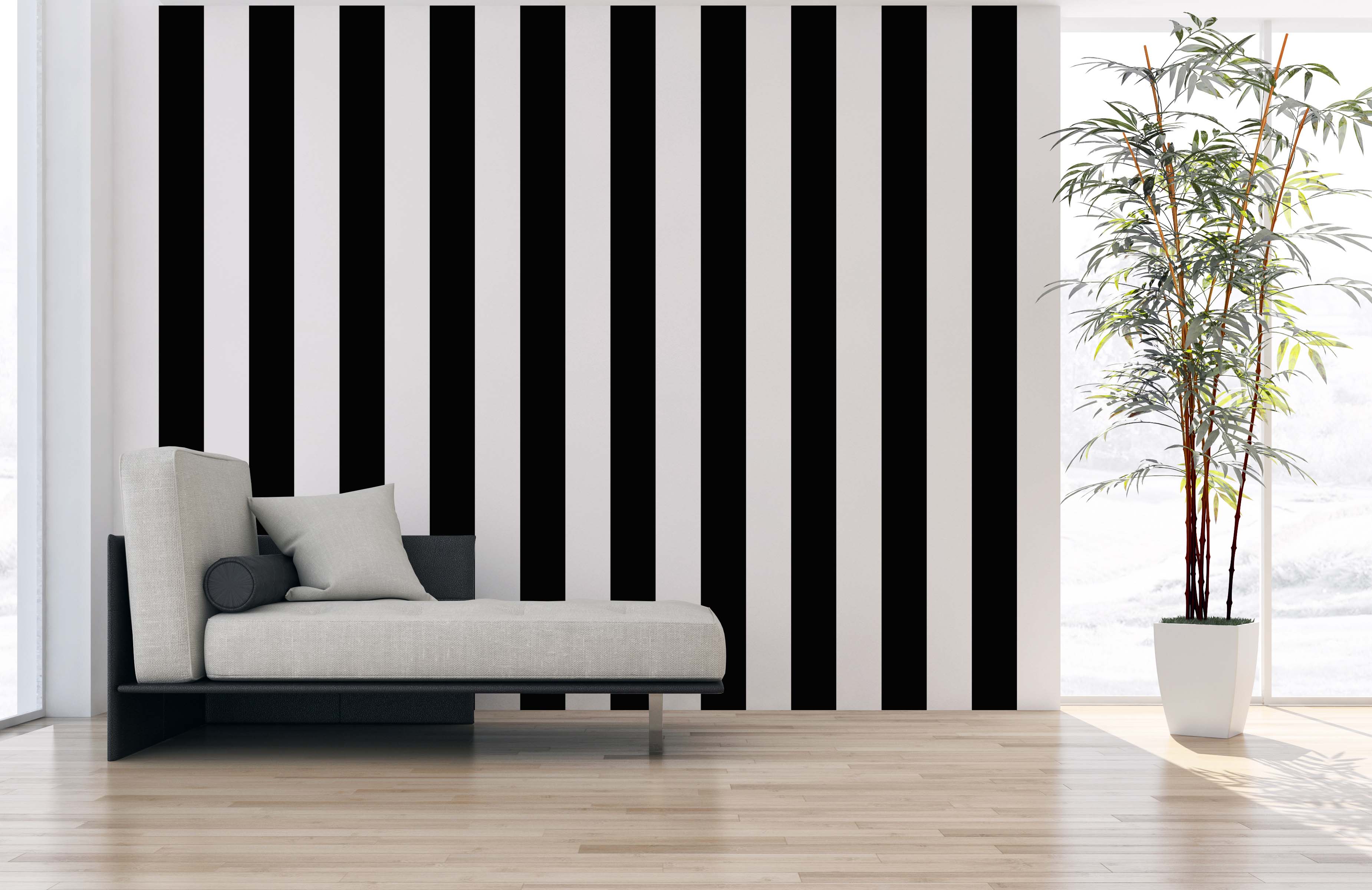 Papel Pintado Raya Negra