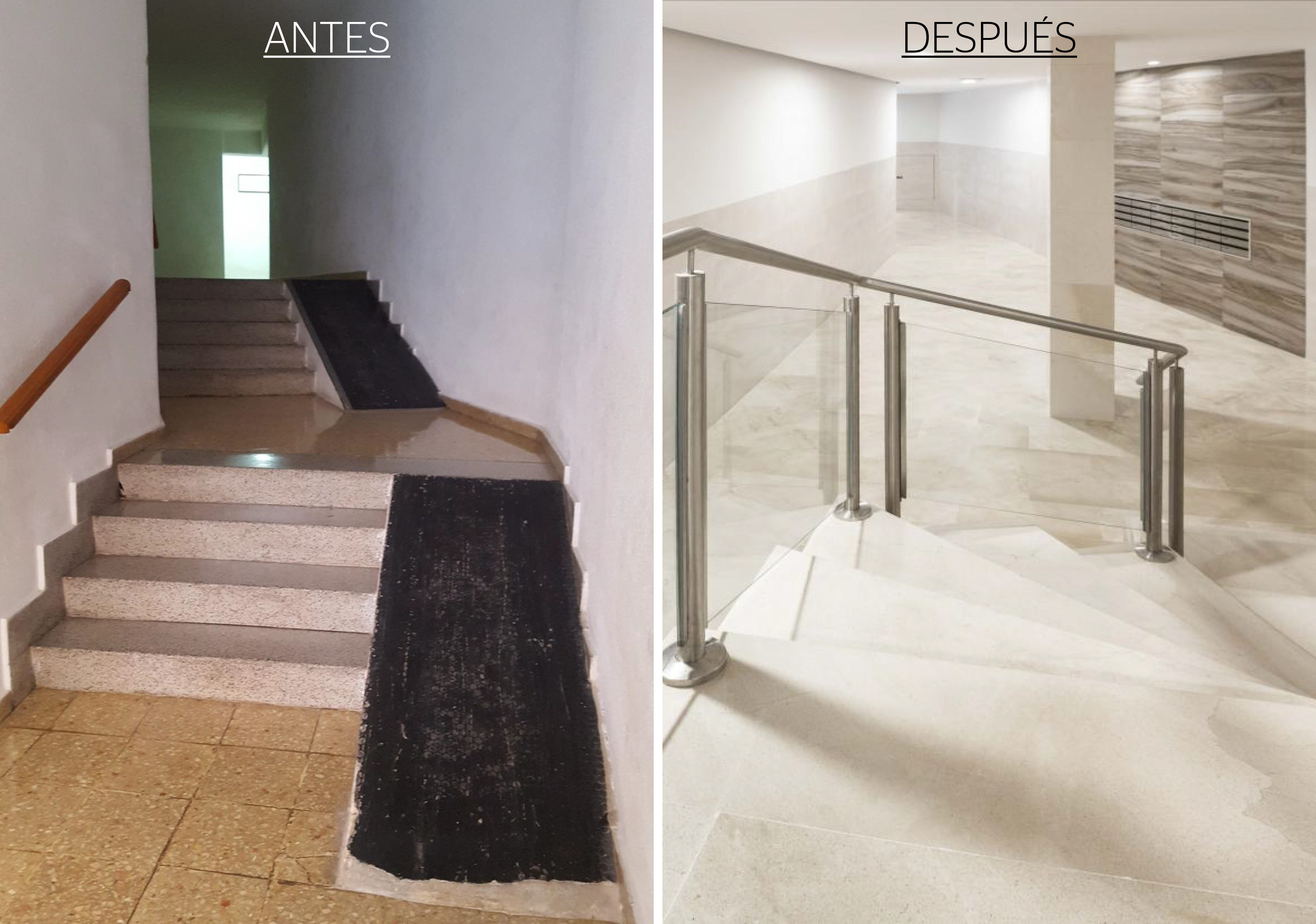 Obra escaleras portal