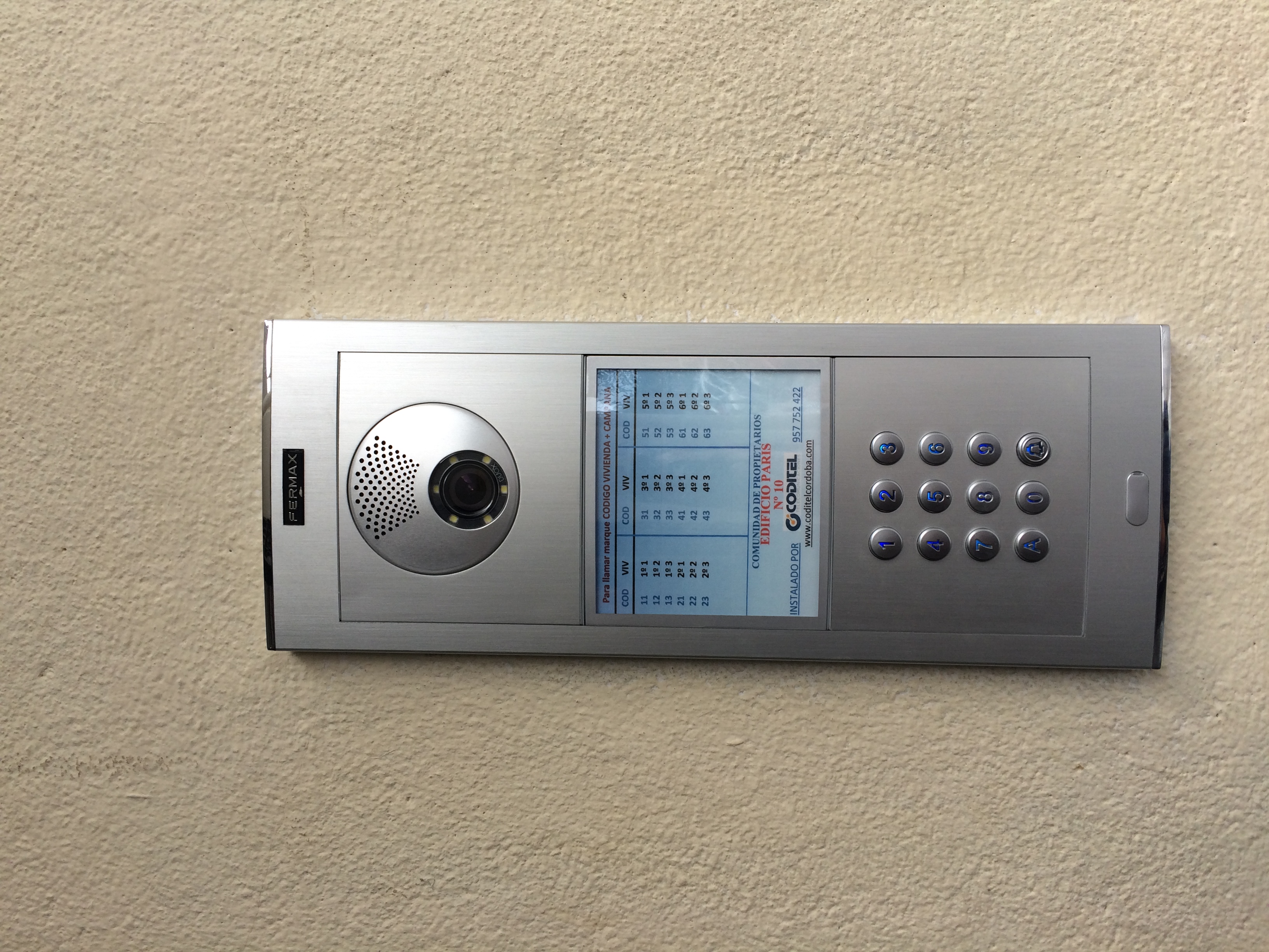 Placa videoportero con teclado