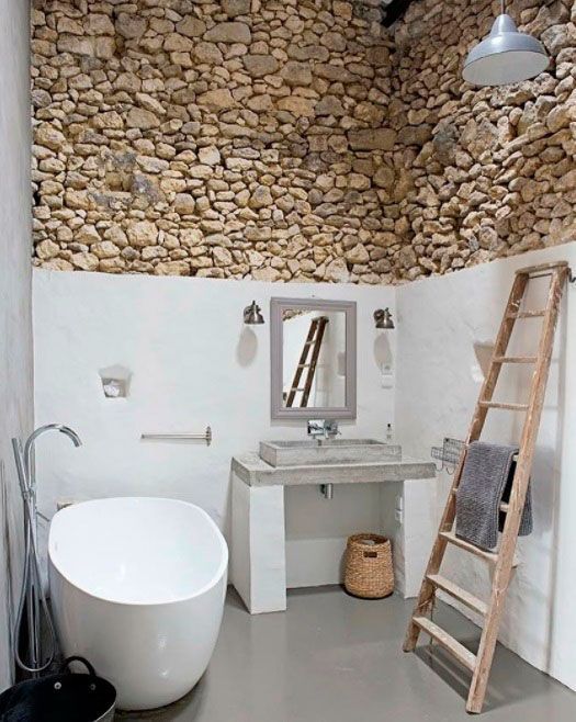 baño rustico