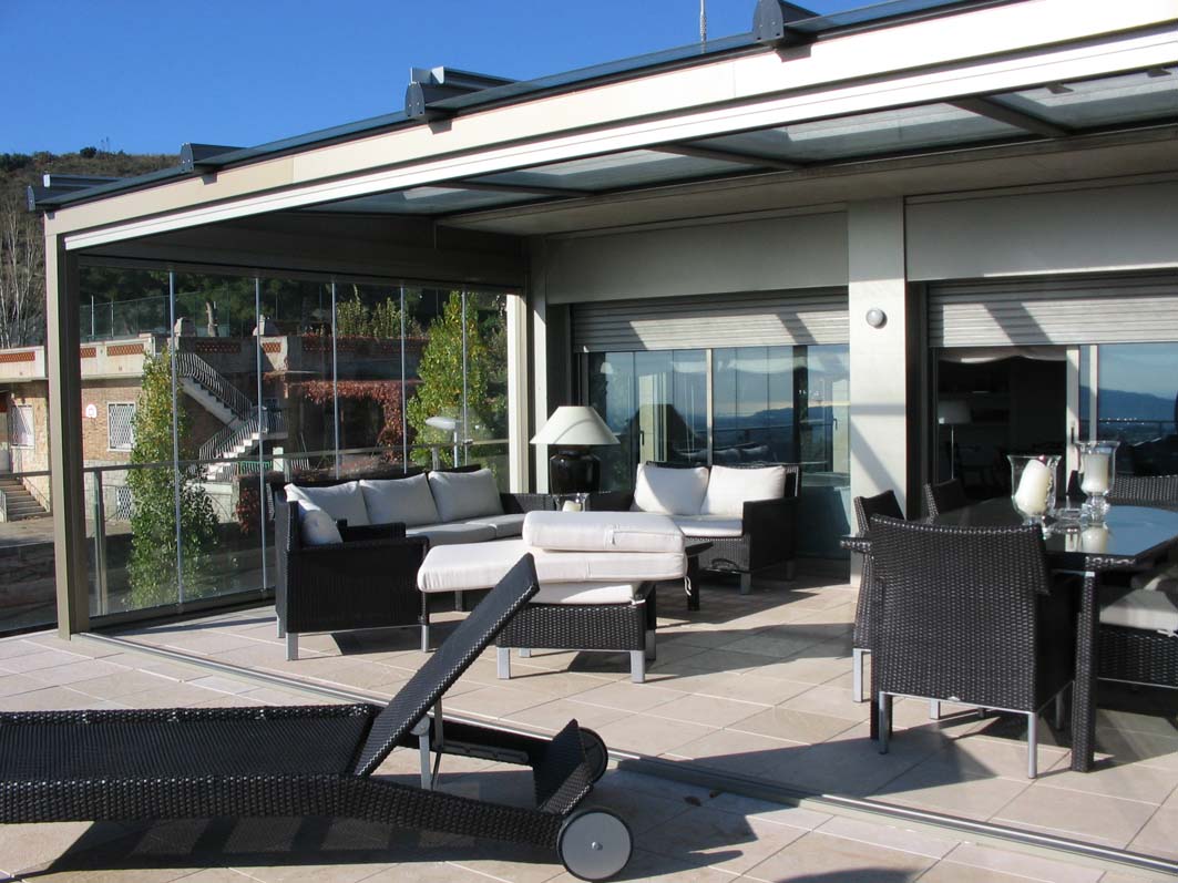 Cerramiento terraza con vidrio