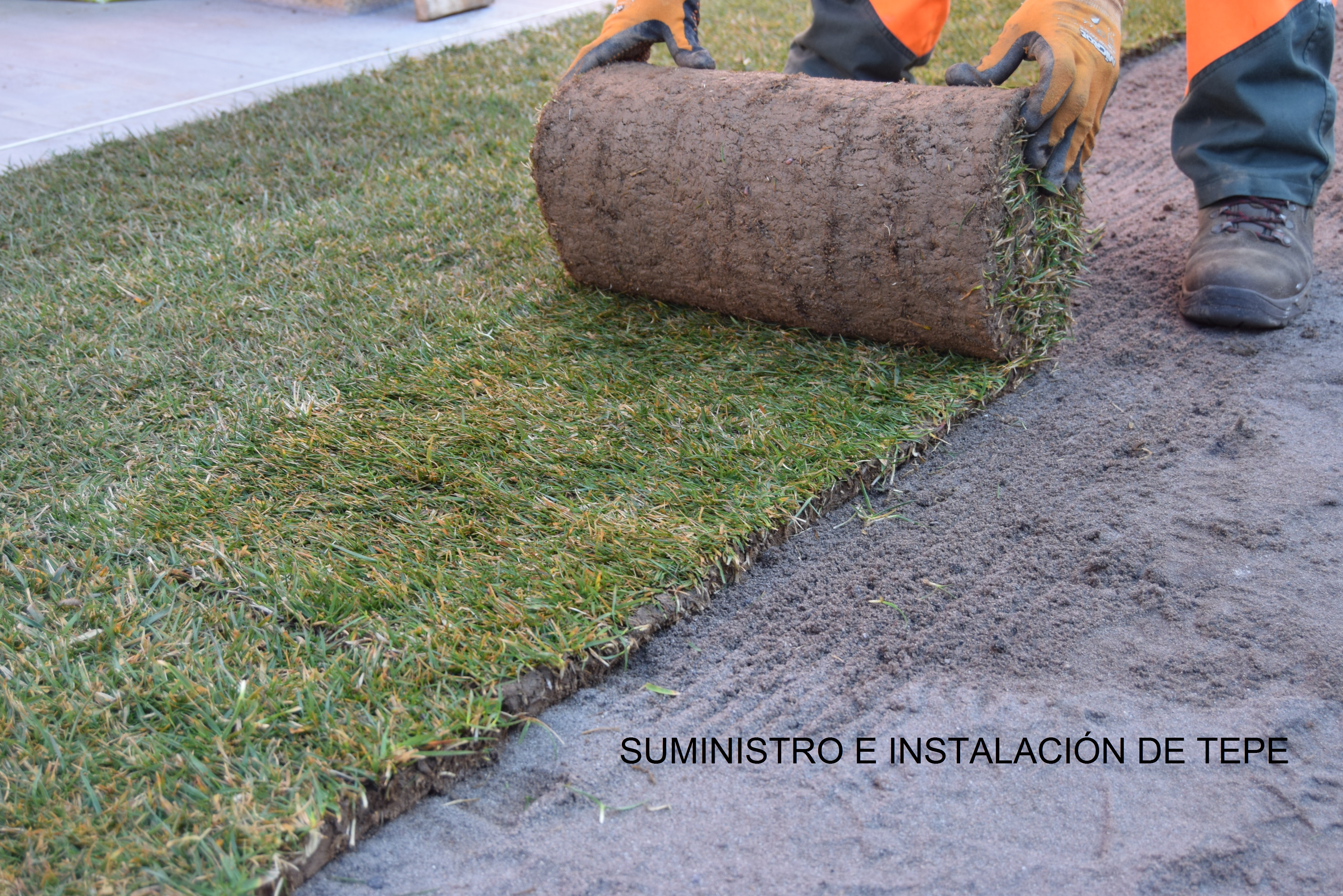 Colocación de tepe natural