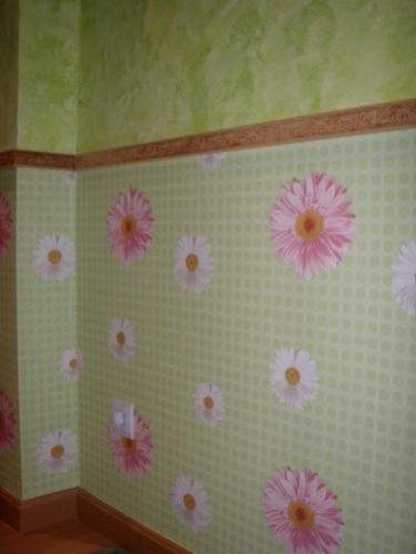 Combinación papel, junquillo y pintura