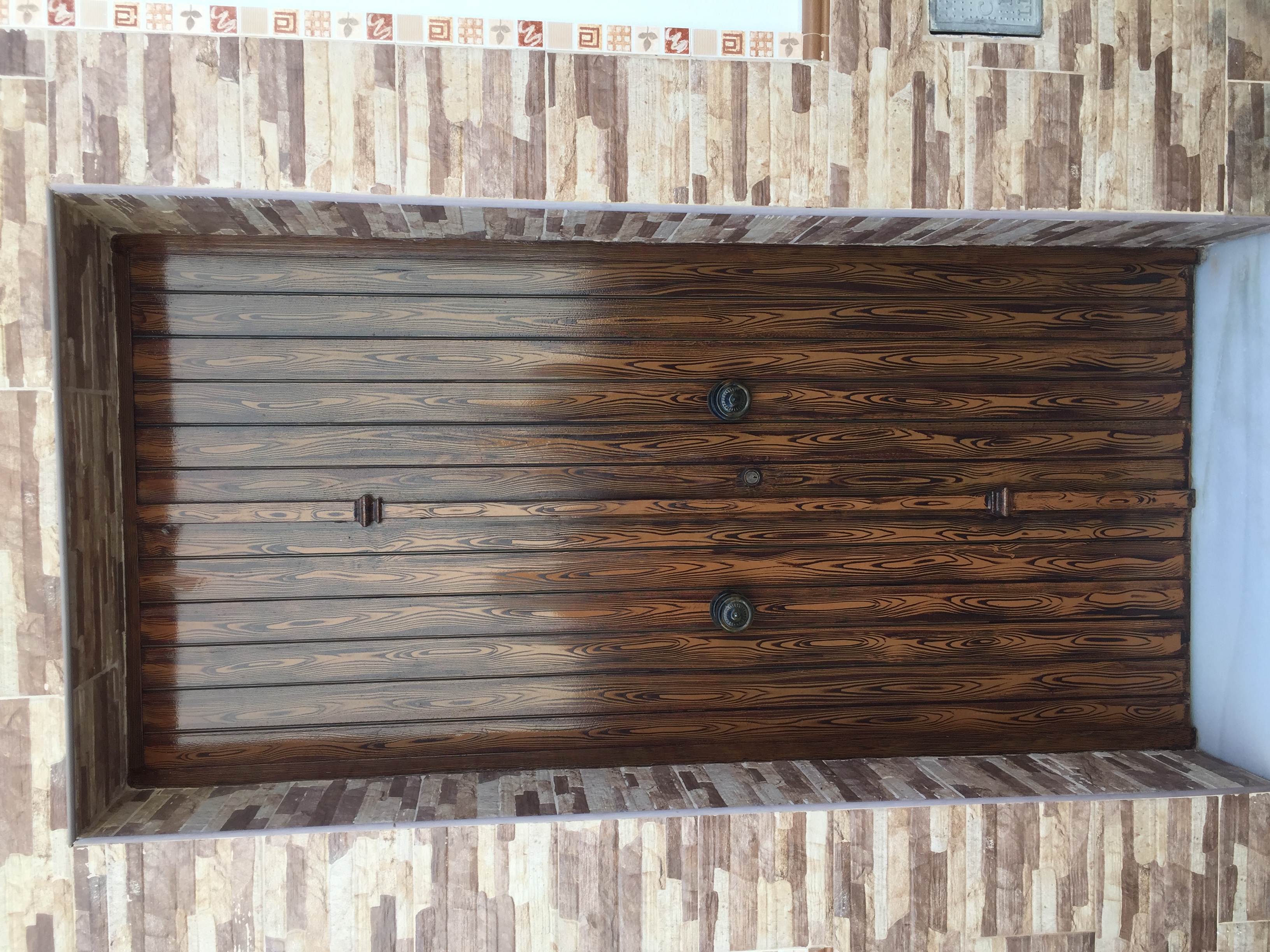 Puerta de hierro(imitación madera)