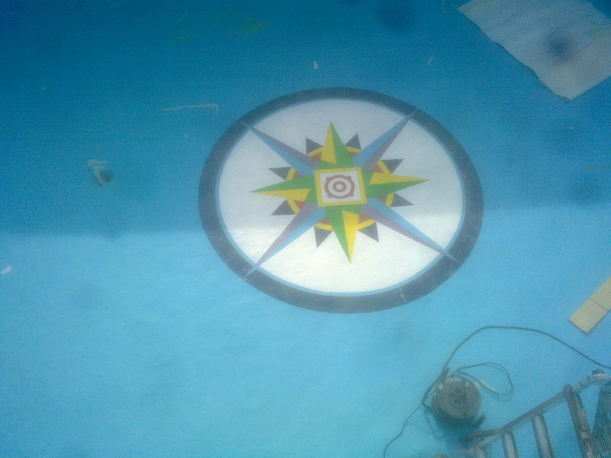 dibujo pintado en poliester