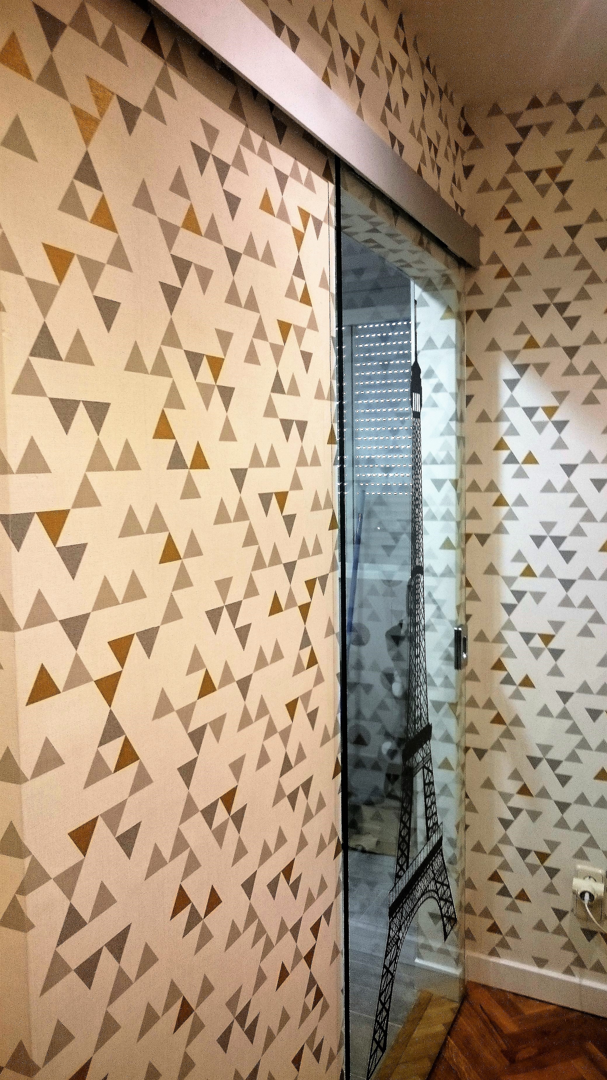 PUERTA CORREDERA CRISTAL  VINILO PARIS