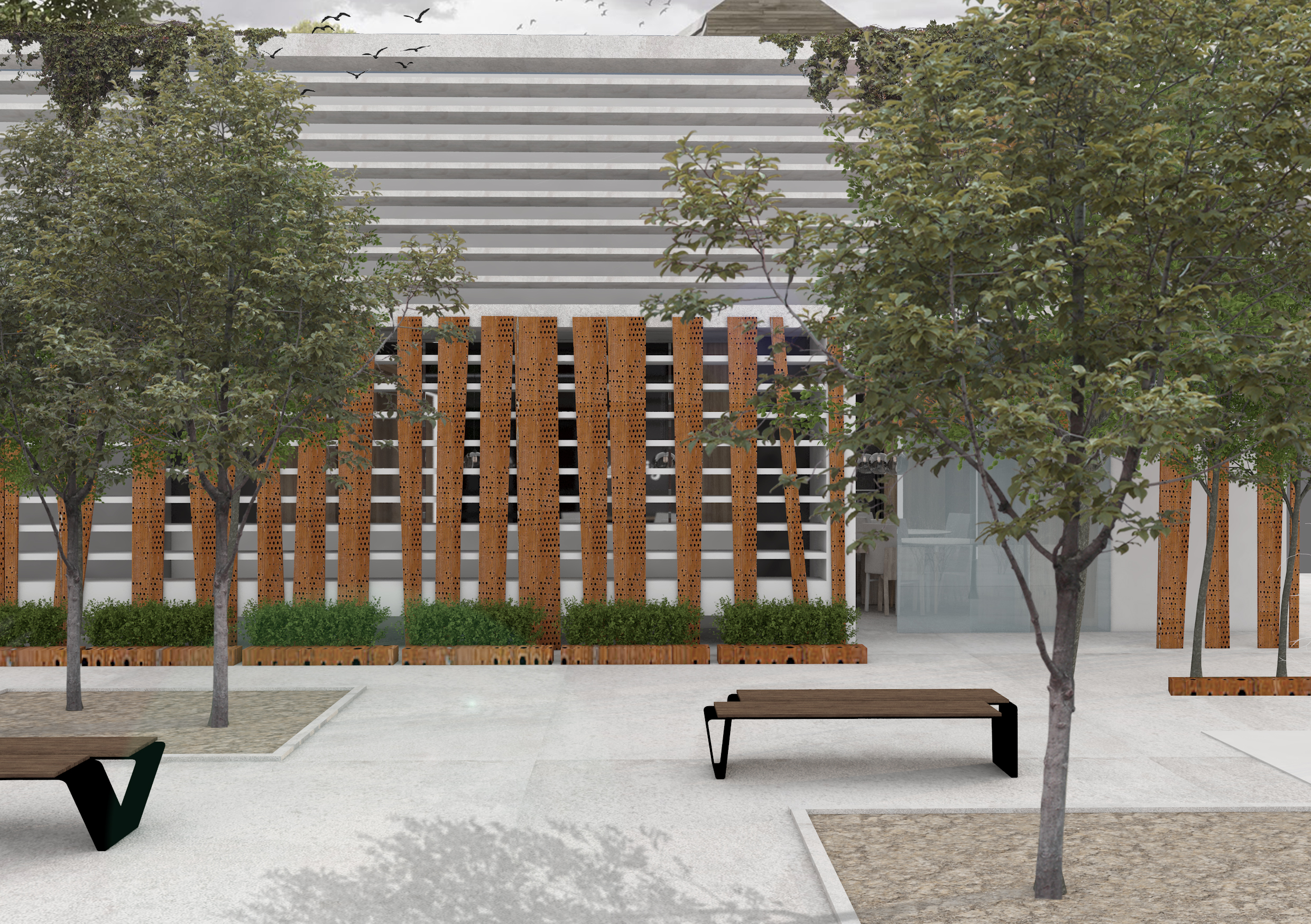 Fachada con Acero Corten