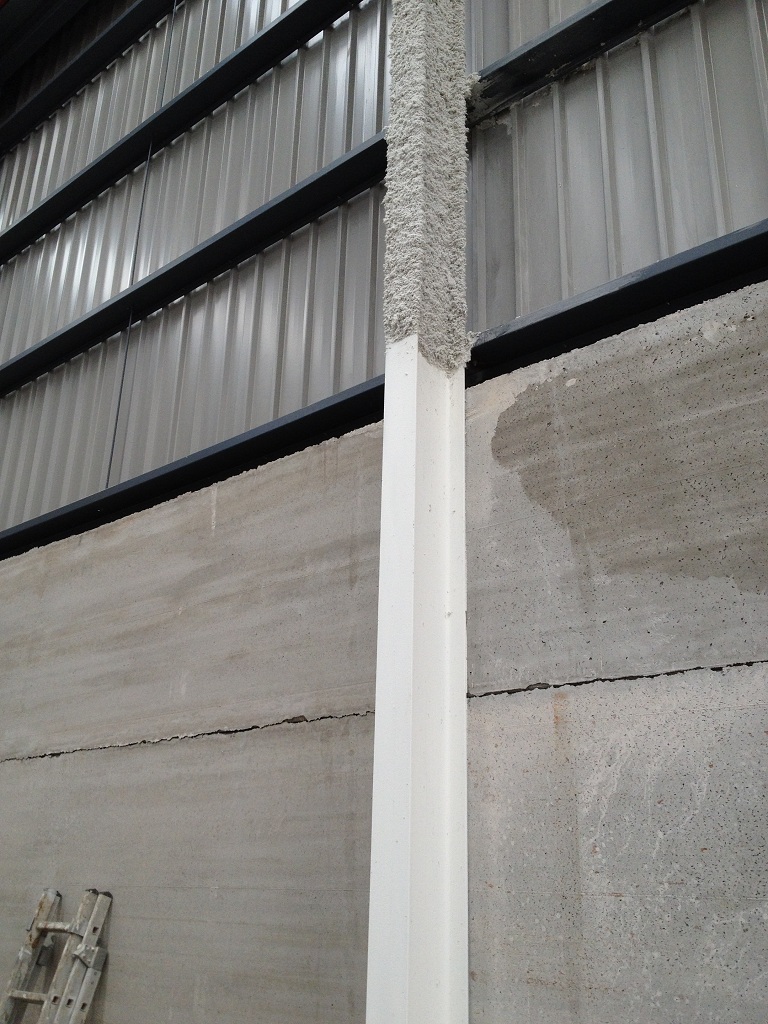 ignifugacion de pilara con lana y con pintura