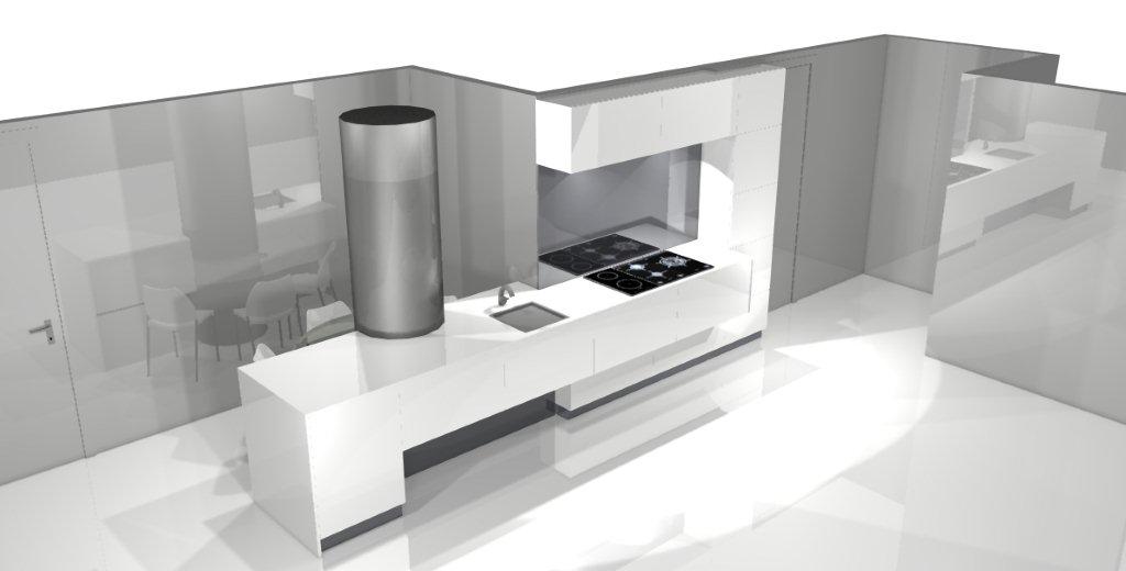 COCINA BLANCA MINIMALISTA