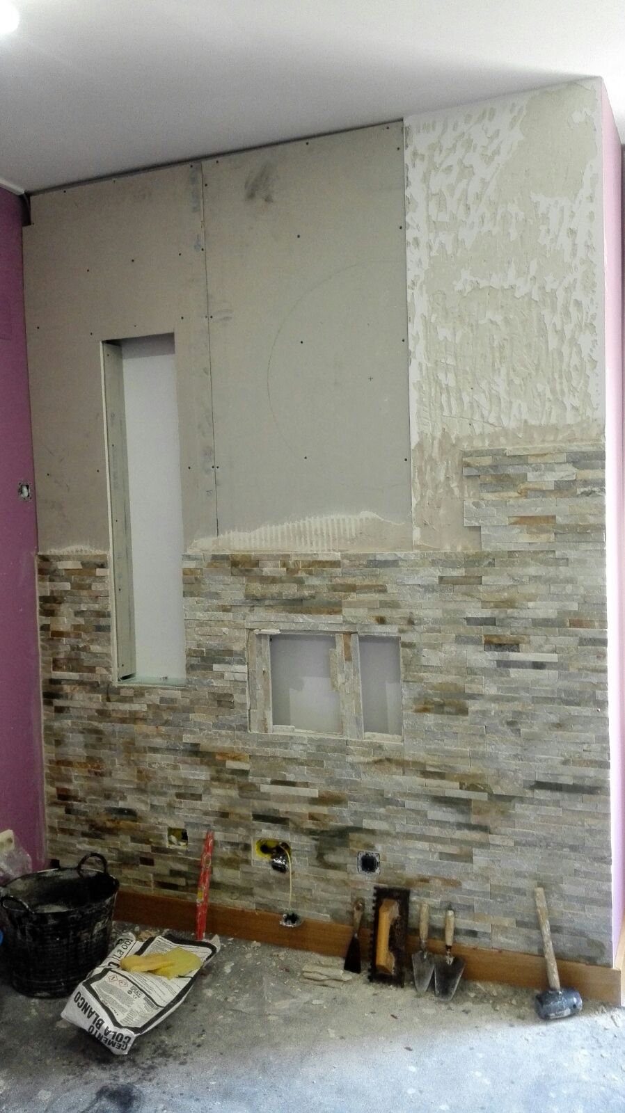 Pared medio terminada, salvando todos los cortes