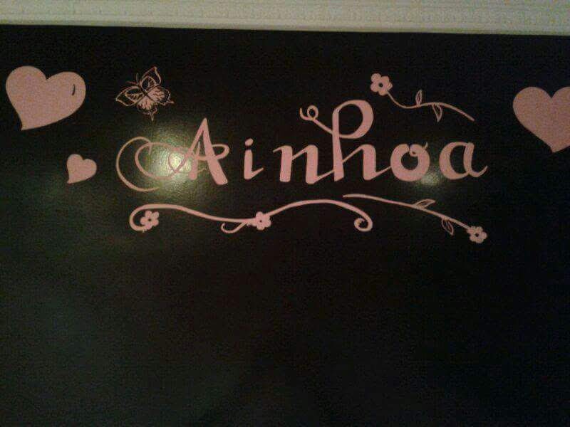 Pared de pizarra con nombre