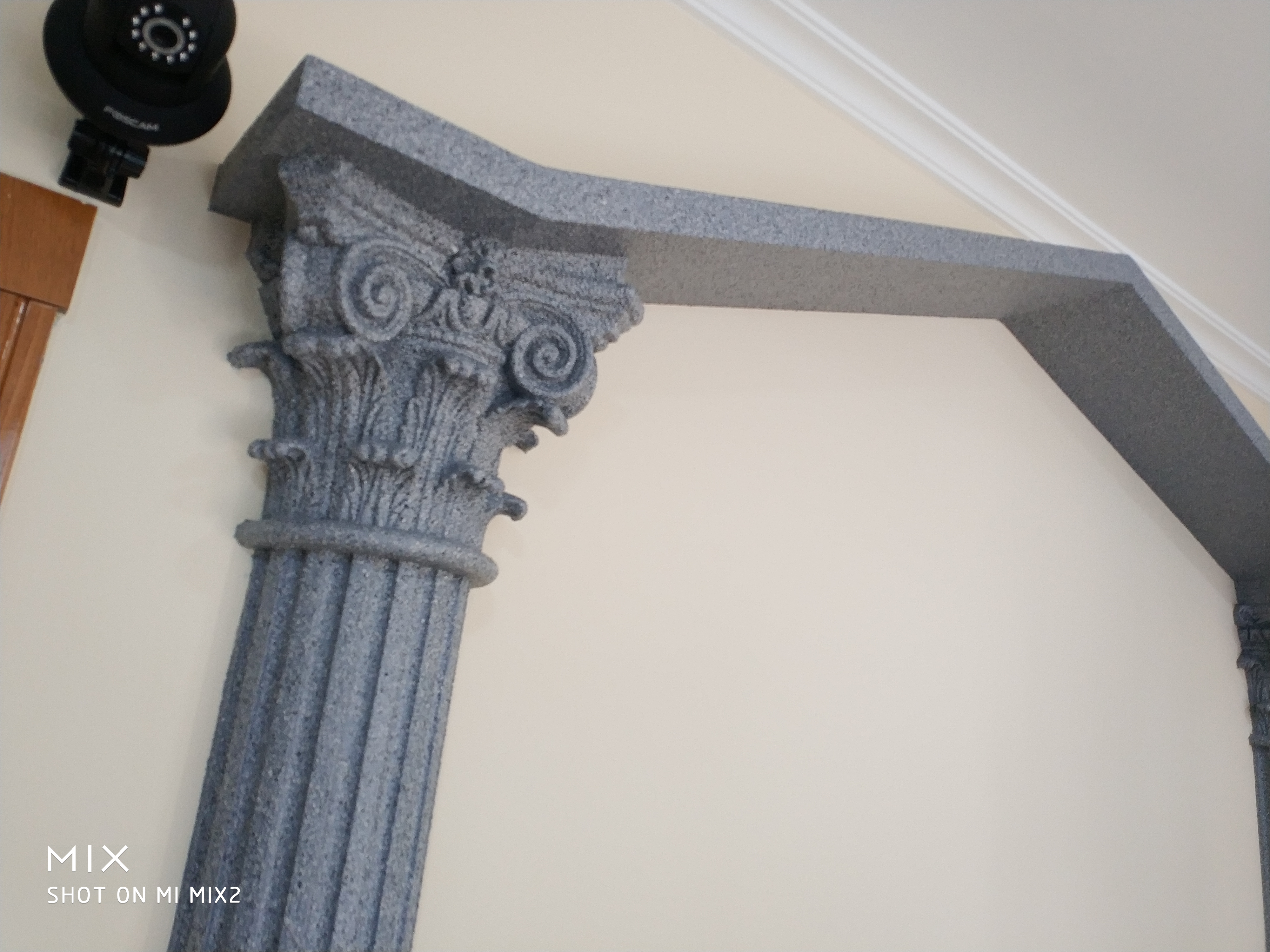 imitacion piedra sobre arco de escayola