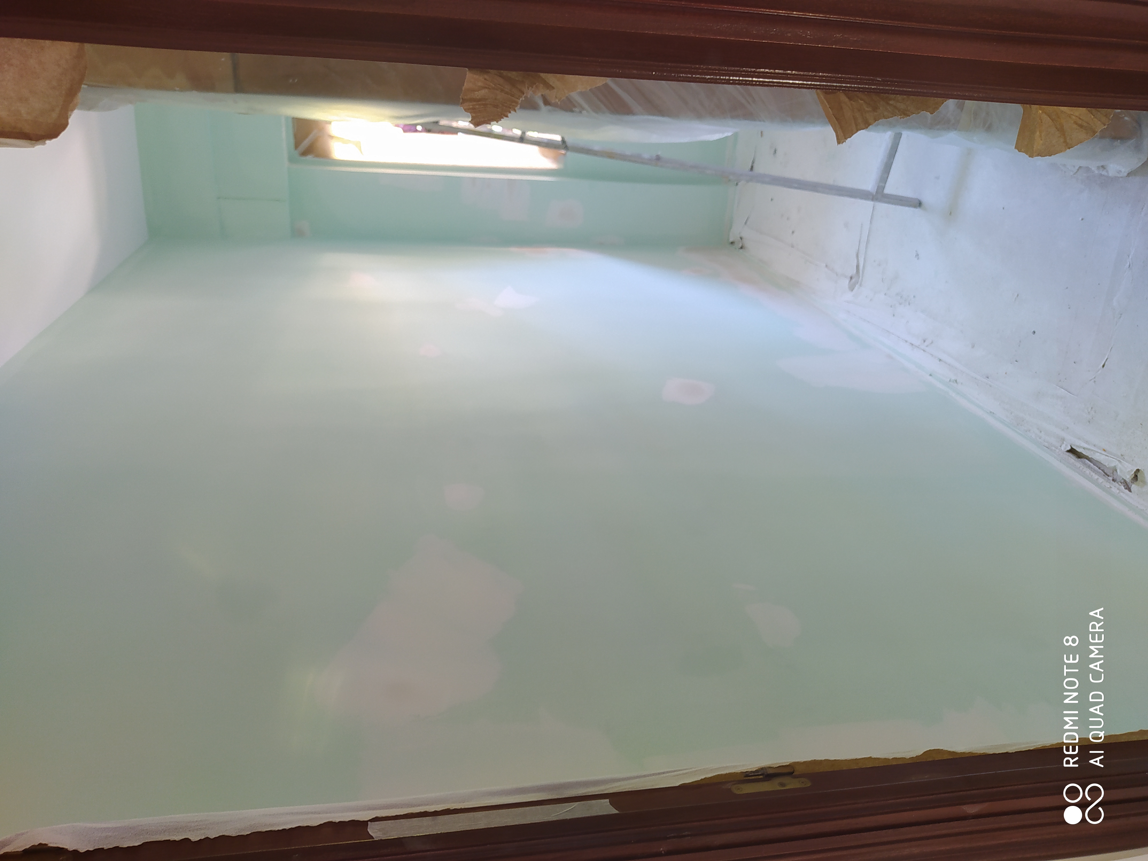 Preparado de dormitorio en verde.