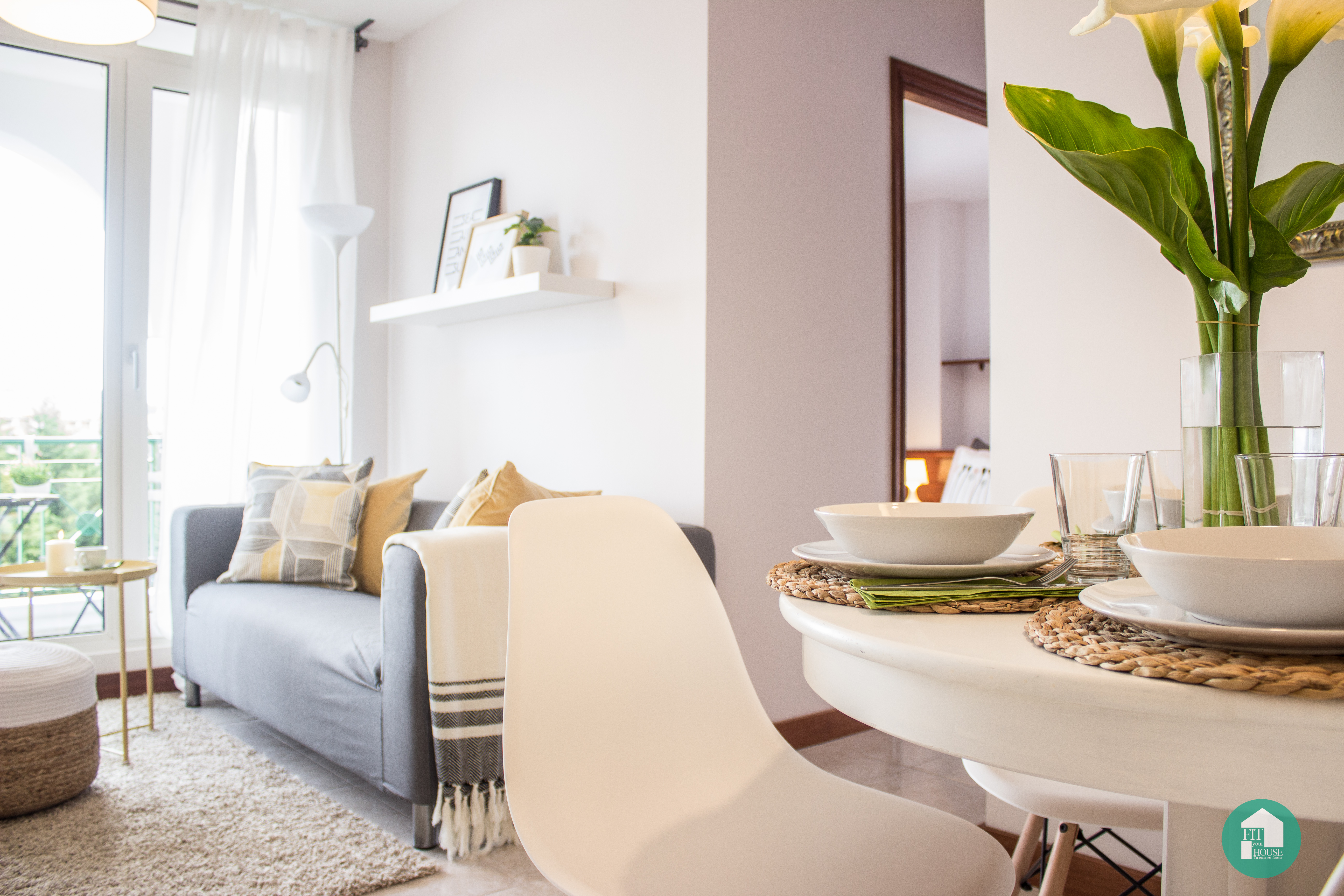 Detalle salón después de estilismo y Home Staging