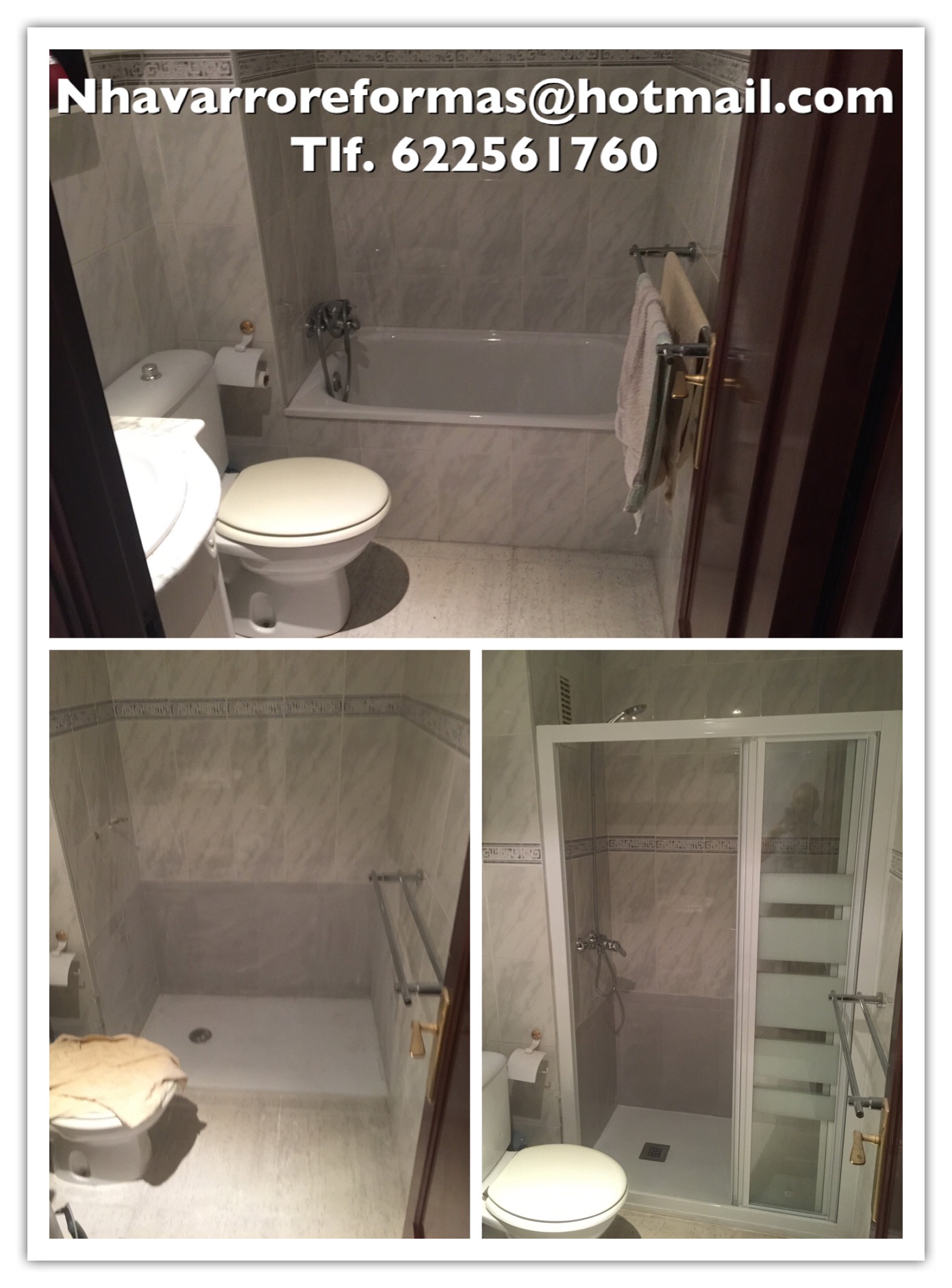 Cambio de bañera x plato y mampara 