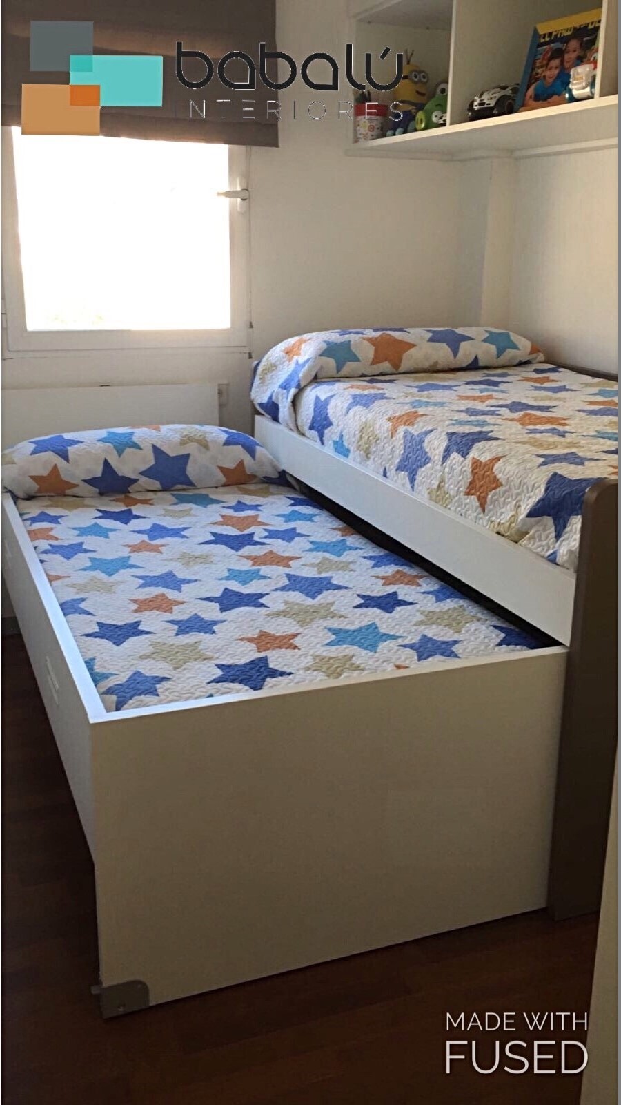 Cama doble con cajonera