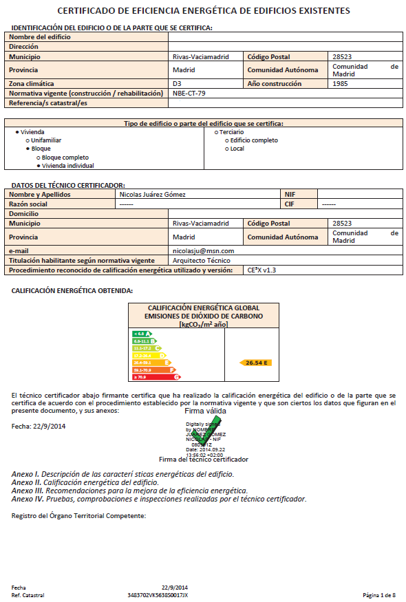Certificado de Vivienda