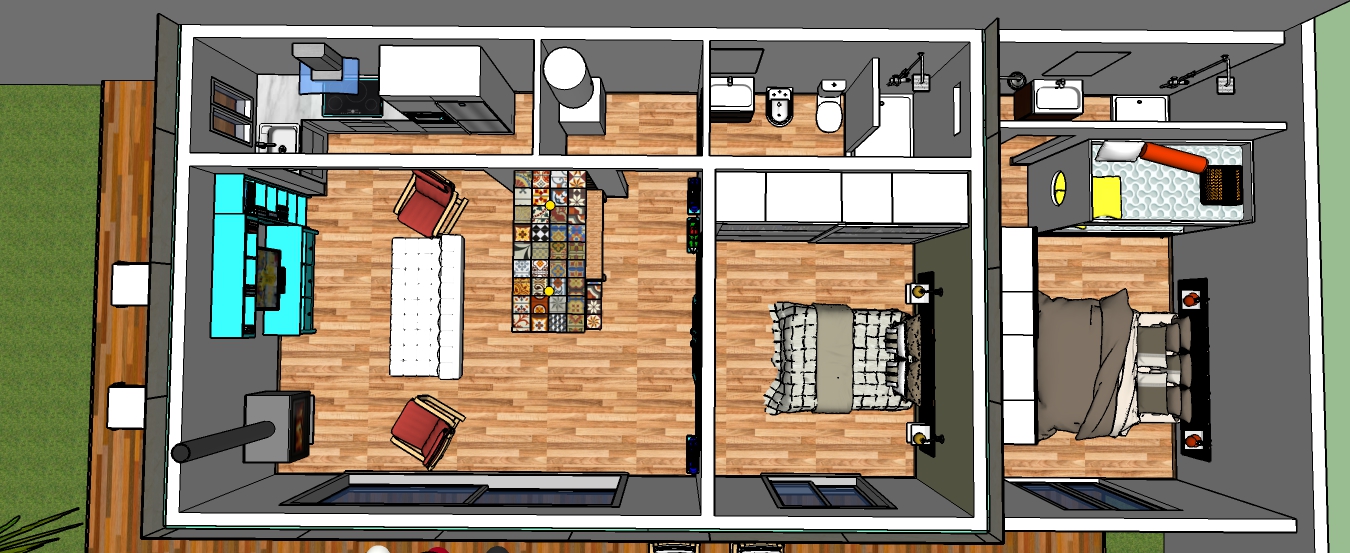 Diseño interior casa de fin de semana