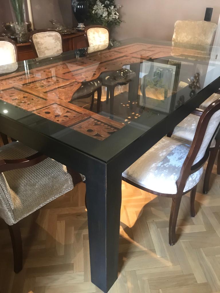 Mesa Diseño Madera y Hierro