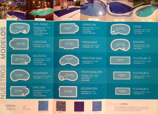 Modelos de piscinas de poliéster