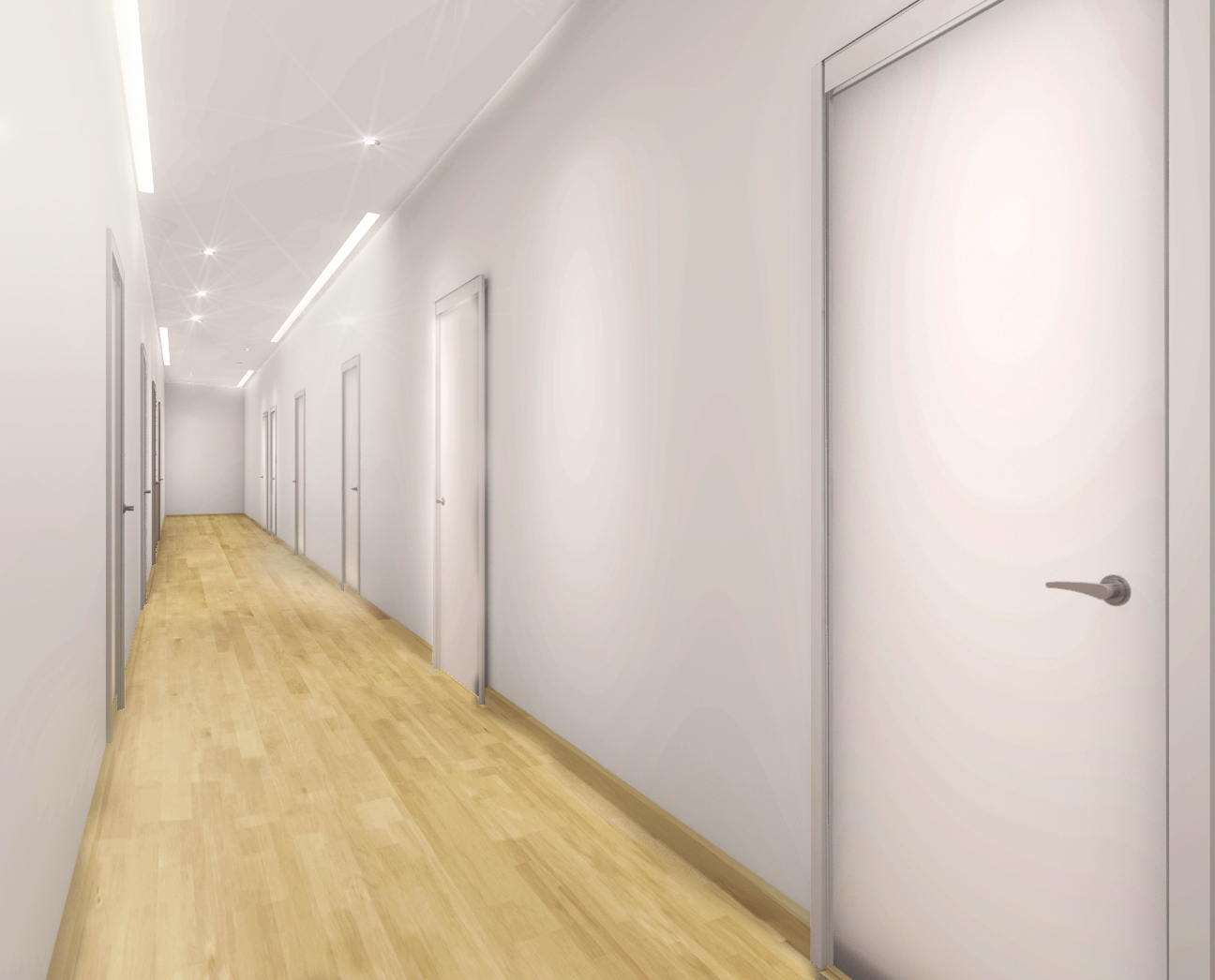 Pasillos de habitaciones en residencia de estudiantes