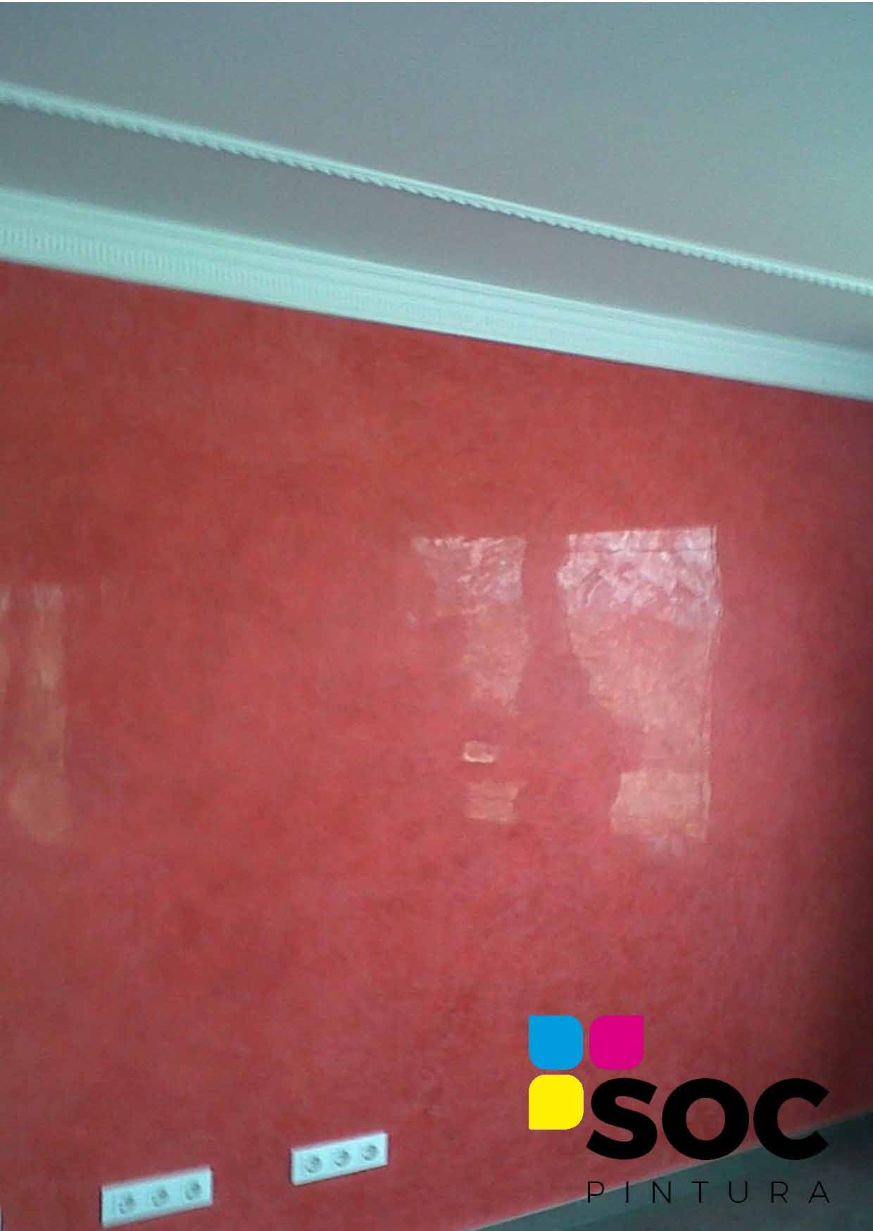 Pared con estuco veneciano-