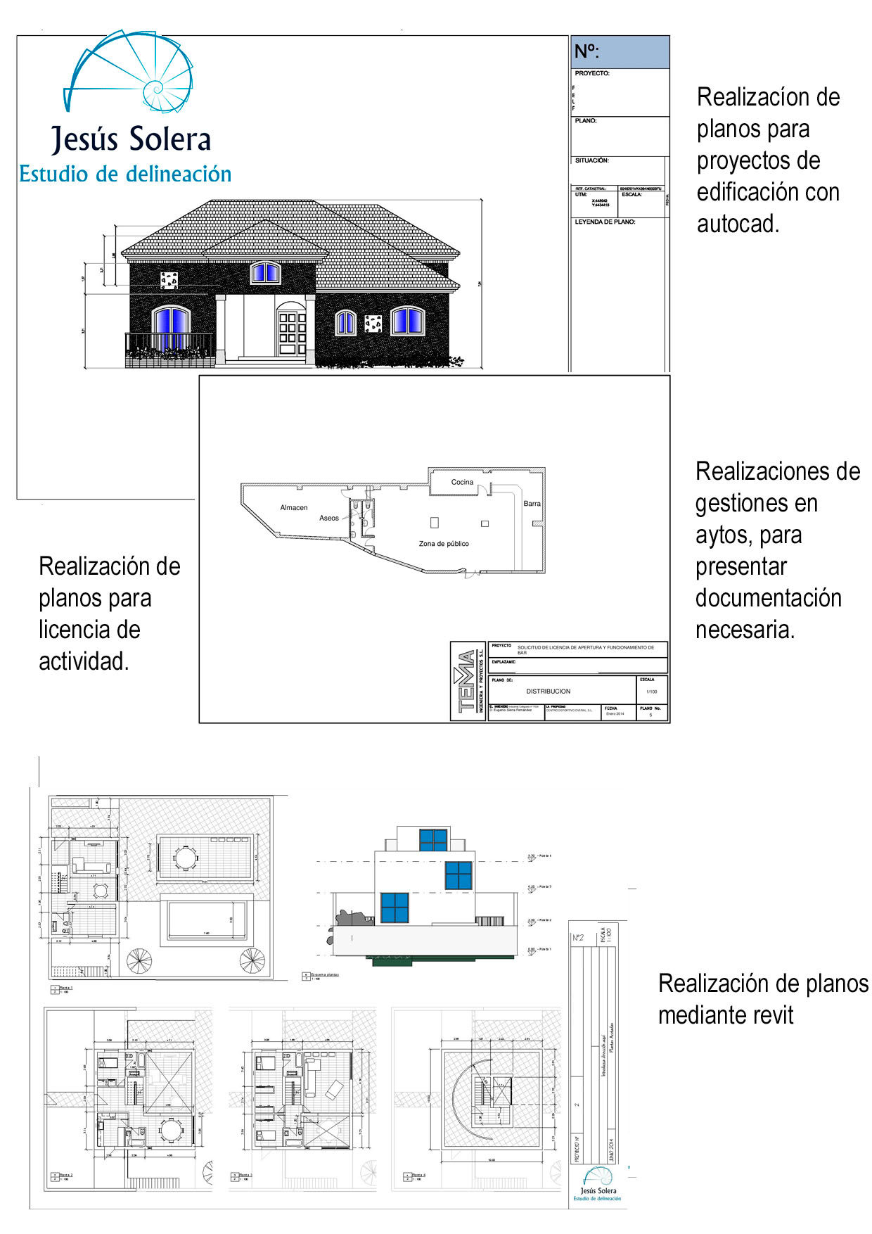 Muestras de los trabajos de delineacion