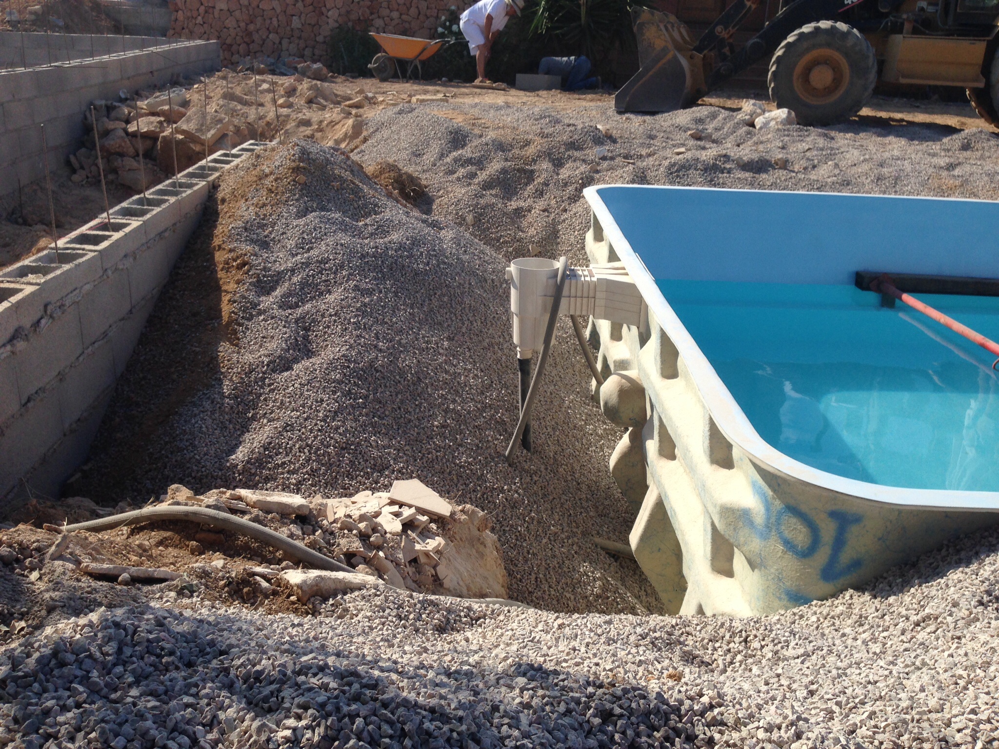 Rellenado con grava de 2 