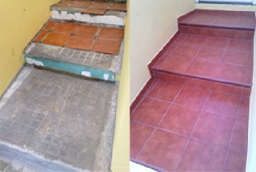 Revestimiento de escalones de entrada