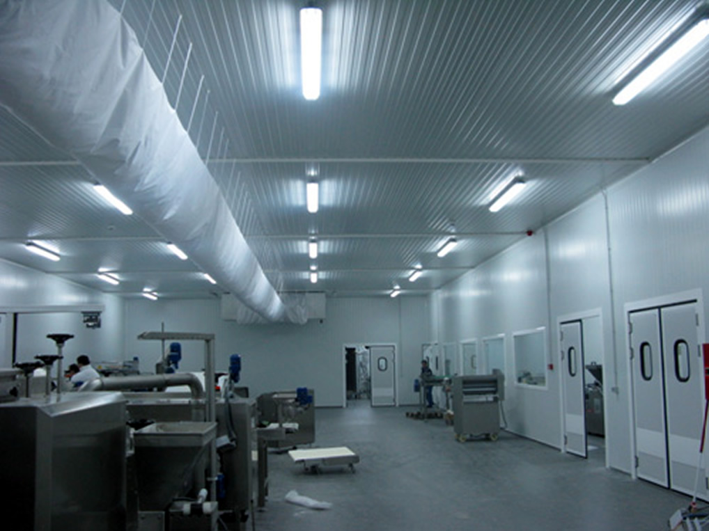 Sala blanca para envasado de productos alimentarios  