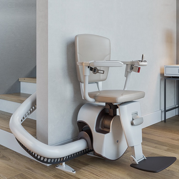 Silla salvaescaleras curva