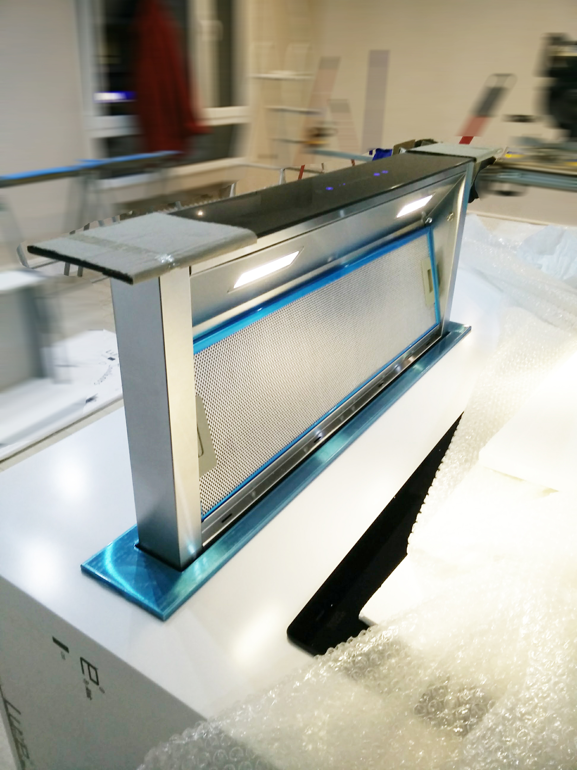 Campana extractora integrada en isla