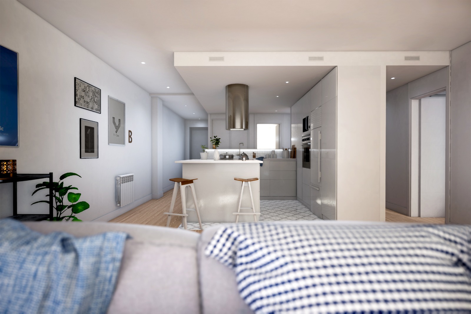 Cocina integrada en salón