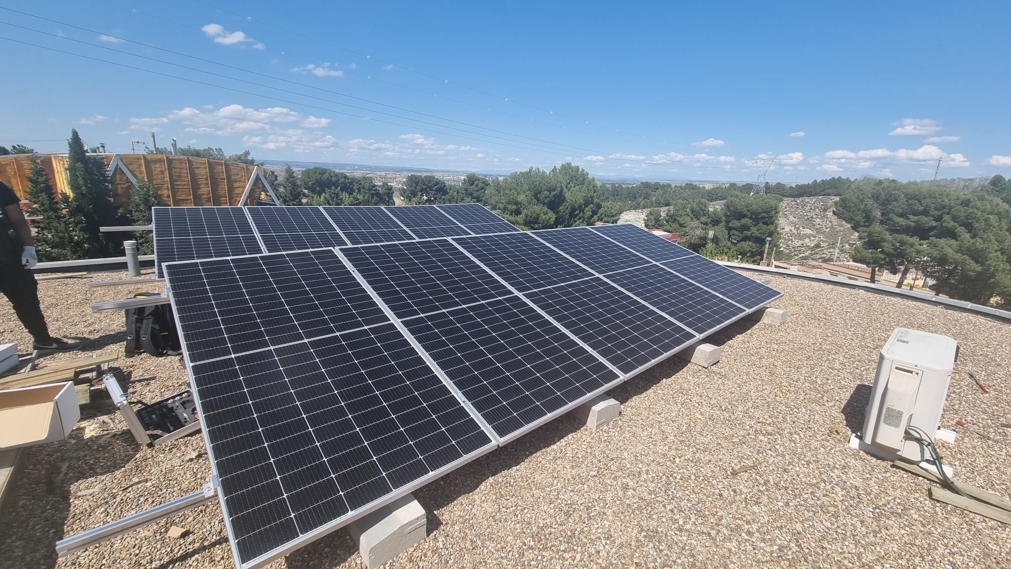 Instalacion en Zaragoza (inclinadas sobre bloque)