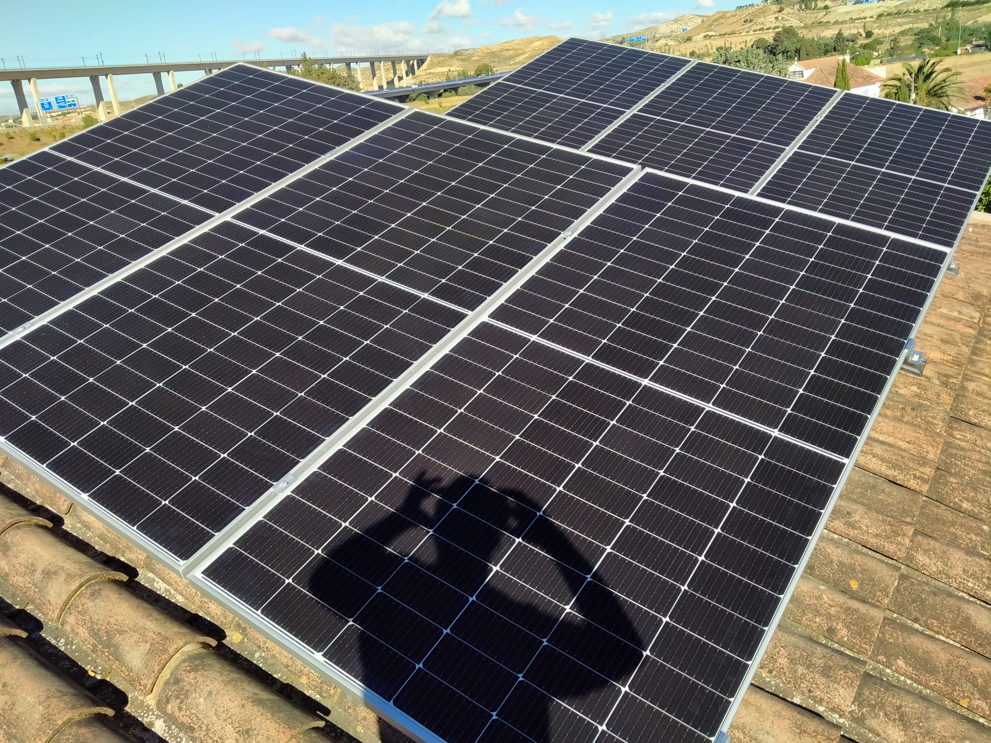 Instalacion inclinada sobre tejado