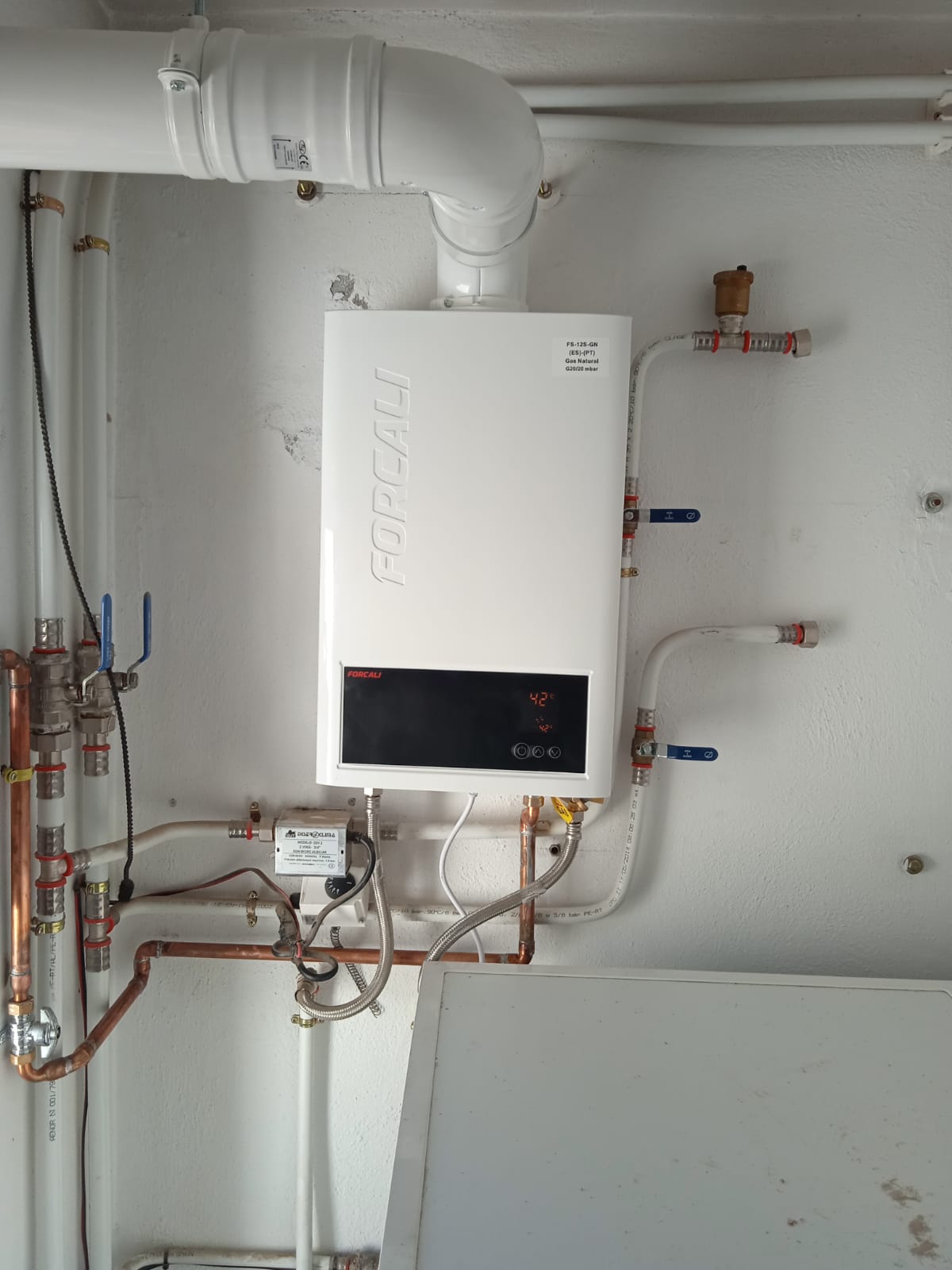 Instalación calentador de gas