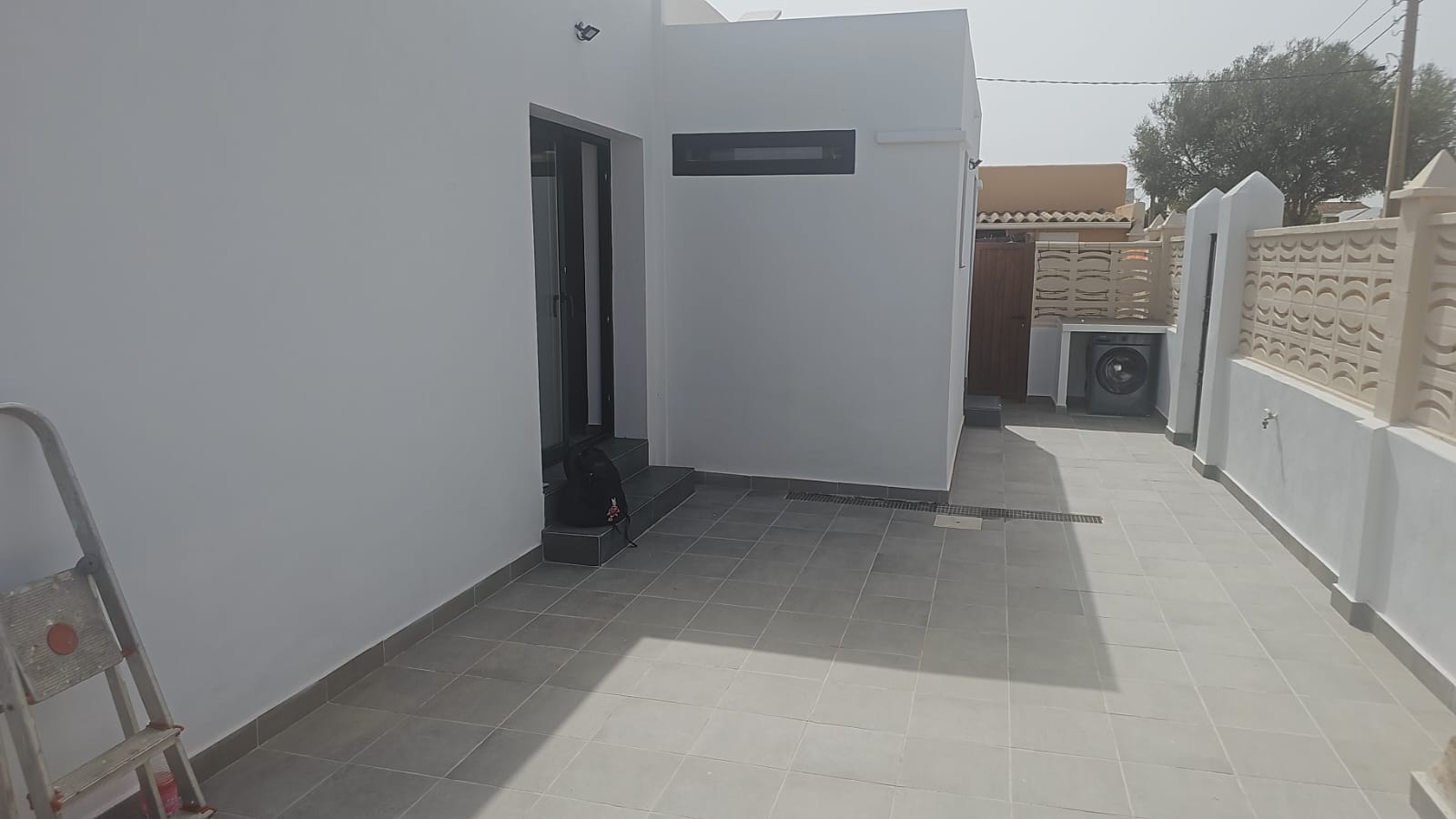 Cambio de suelo en un patio