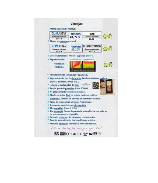 Oferta calefacción Climastar bajo consumo 179 € + IVA