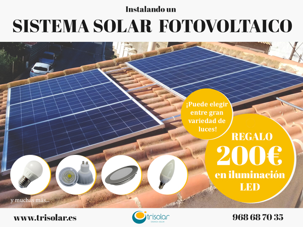 200€ en iluminación led instalando un sistema solar fotovoltaico