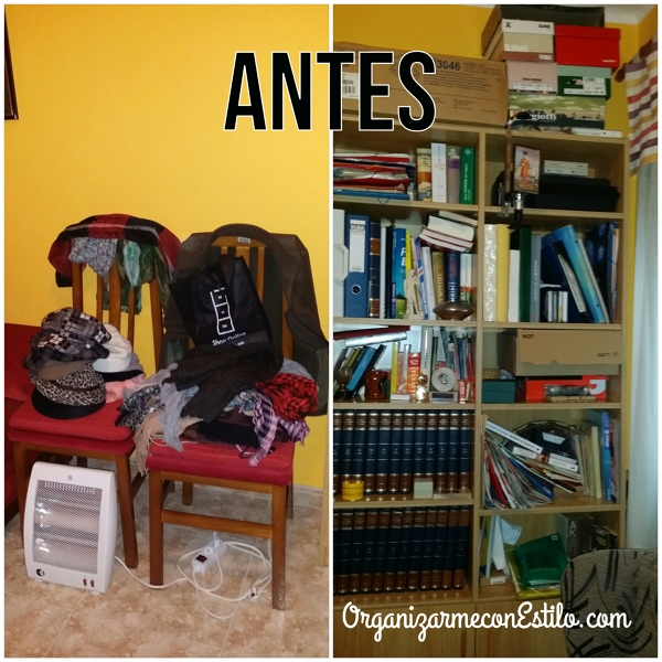 Antes organización de una estanteria 