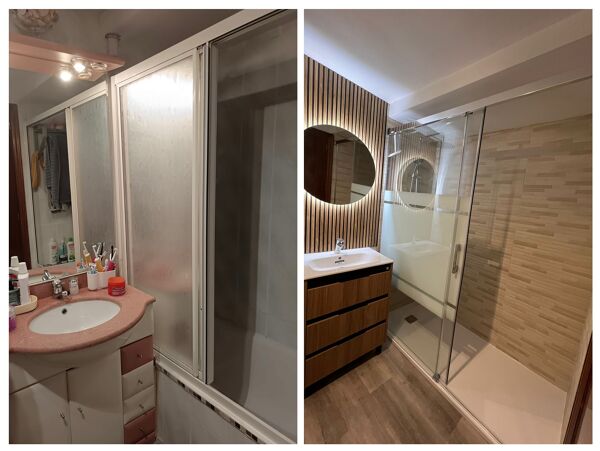 Collage de sustitucion bañera por plato ducha