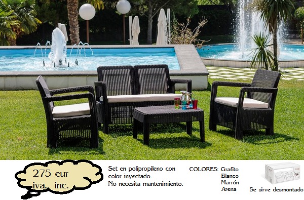 Conjunto sofa 2 plazas mas butacas.