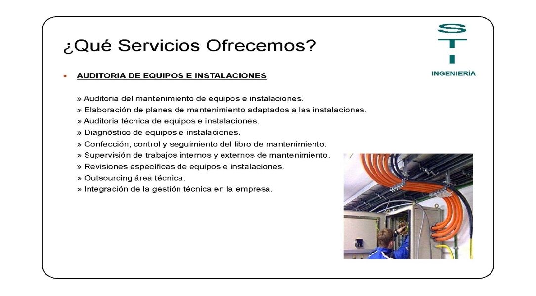 CONSULTORIA Y AUDITORIA DE EQUIPOS E INSTALACIONES