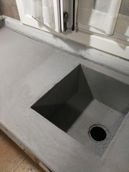 Encimera en microcemento