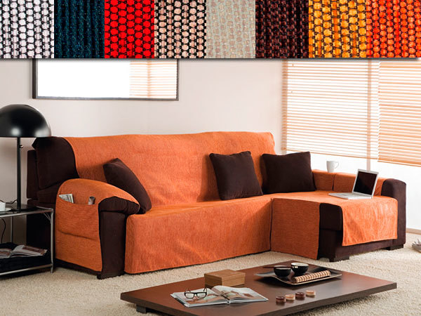 Fundas sofa chaiselongue naranja