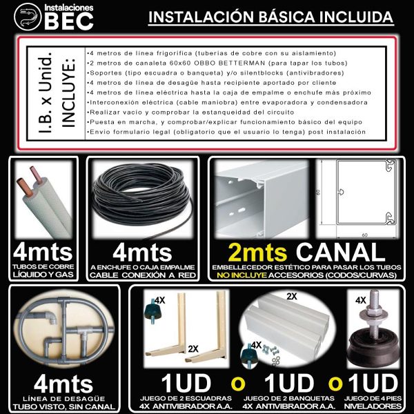 Instalación de aire acondicionado - Instalación Básica - Instalaciones BEC
