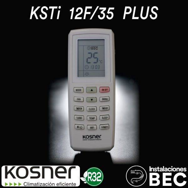 KOSNER KSTI 12F-35 - R32 - Aire Acondicionado Instalaciones BEC 22 - mando aire acondicionado