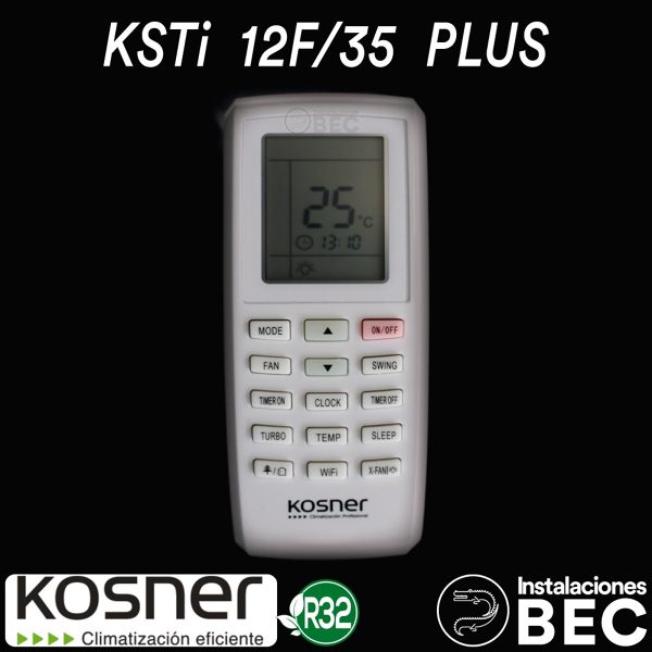 KOSNER KSTI 12F-35 - R32 - Aire Acondicionado Instalaciones BEC 23 - mando aire acondicio