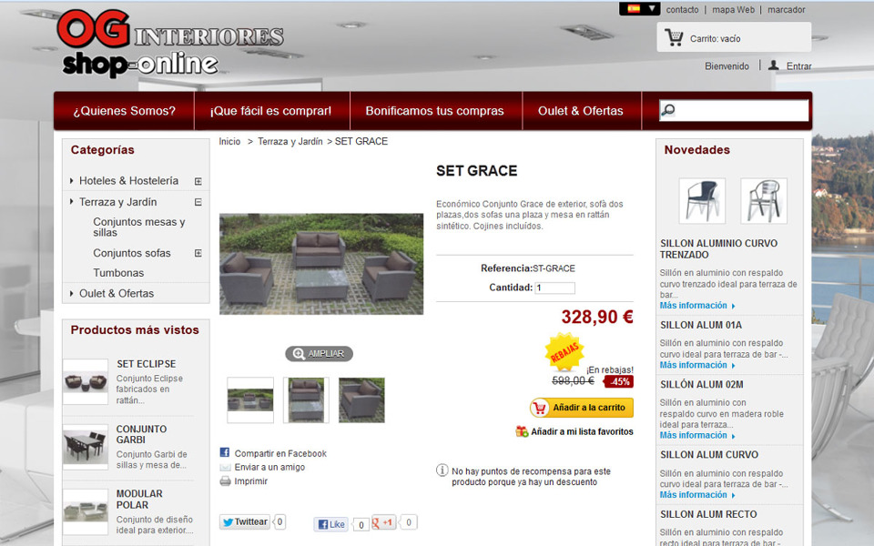 Oferta mobiliario jardín y terraza