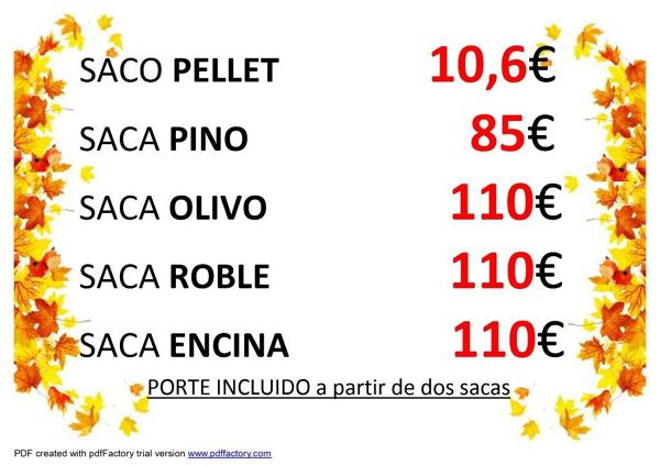 OFERTA SACAS DE LEÑA